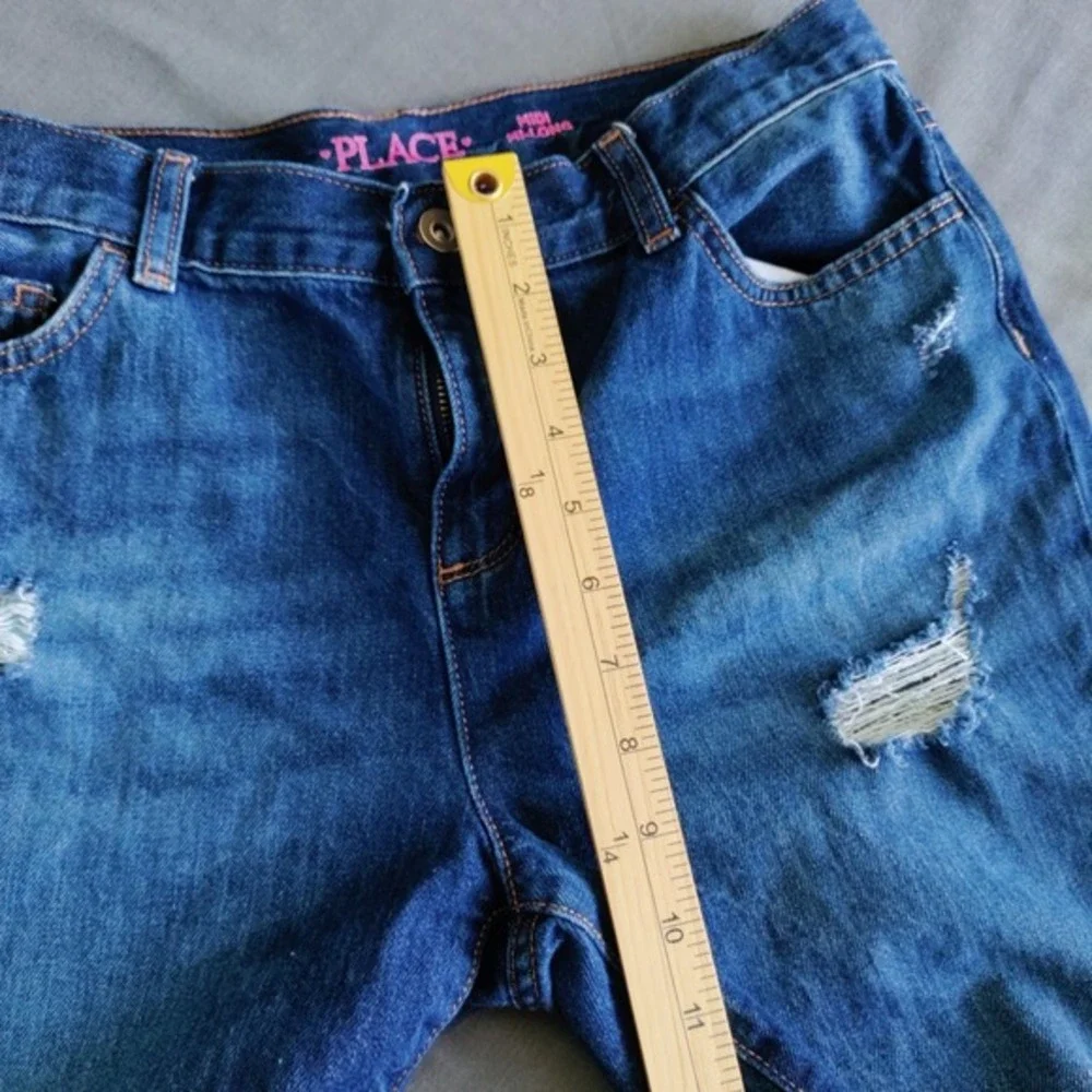 Children's Place Denim Cuffed Midi Mi-Long Distressed Beach Resort Y2K Shorts 16